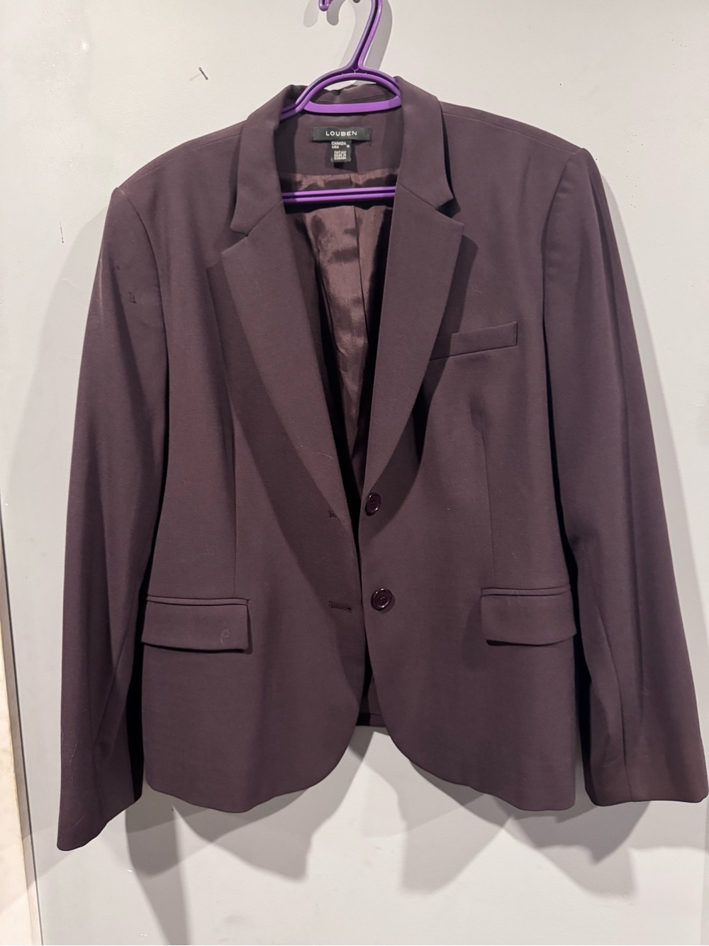 Plum Blazer - Classic Two-Button Tailored Jacket